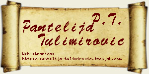 Pantelija Tulimirović vizit kartica